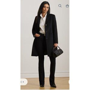 Lauren Ralph Lauren Women’s Navy Wool Blend Coat Size 4 Classic Tailored Jacket